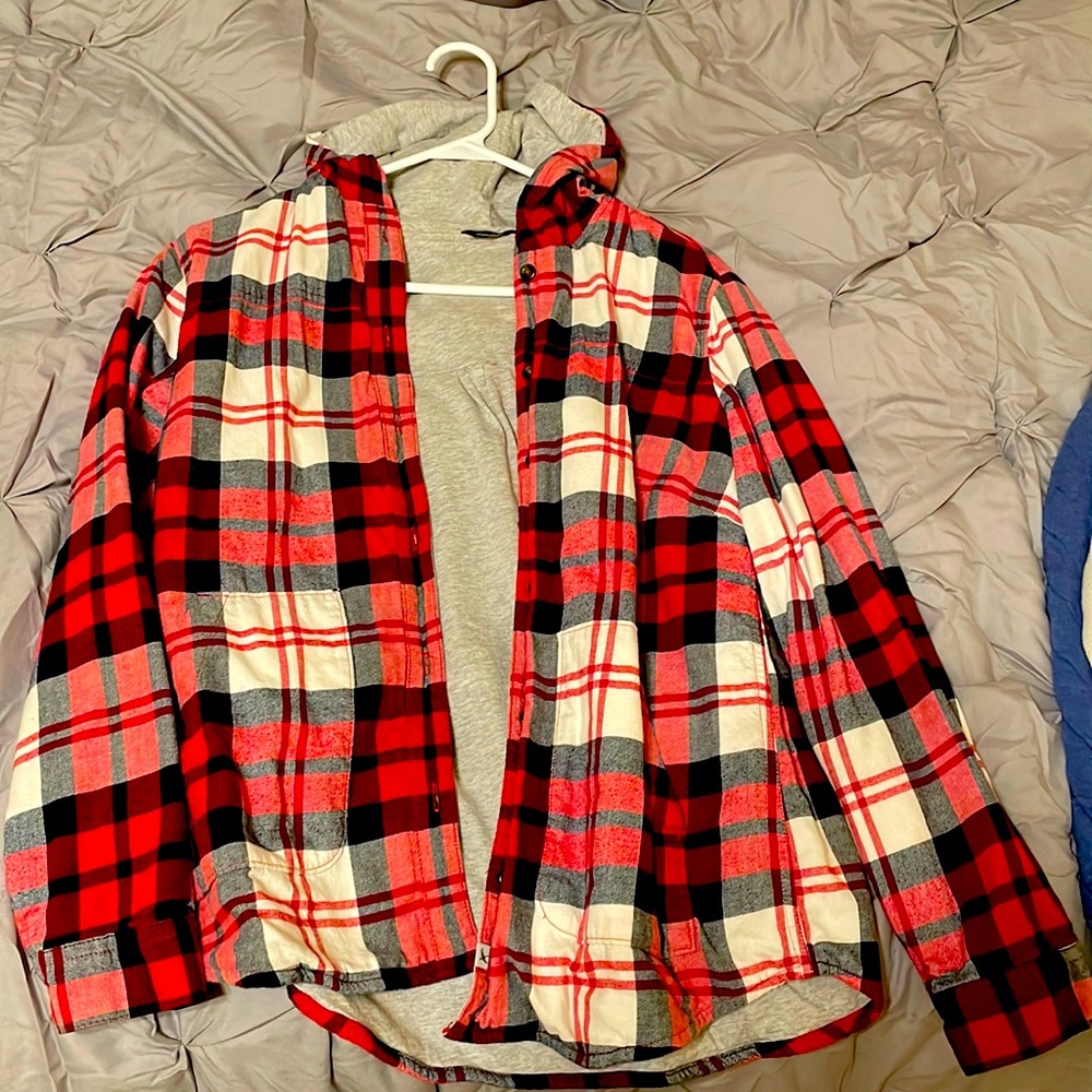 Eddie Bauer flannel hoodie
